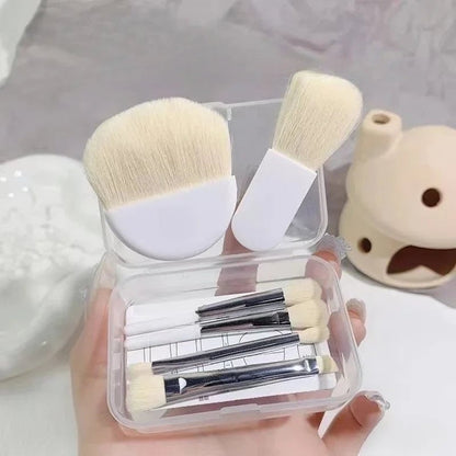 6-Piece Mini Travel Makeup Brush Set with Storage Box - Foundation