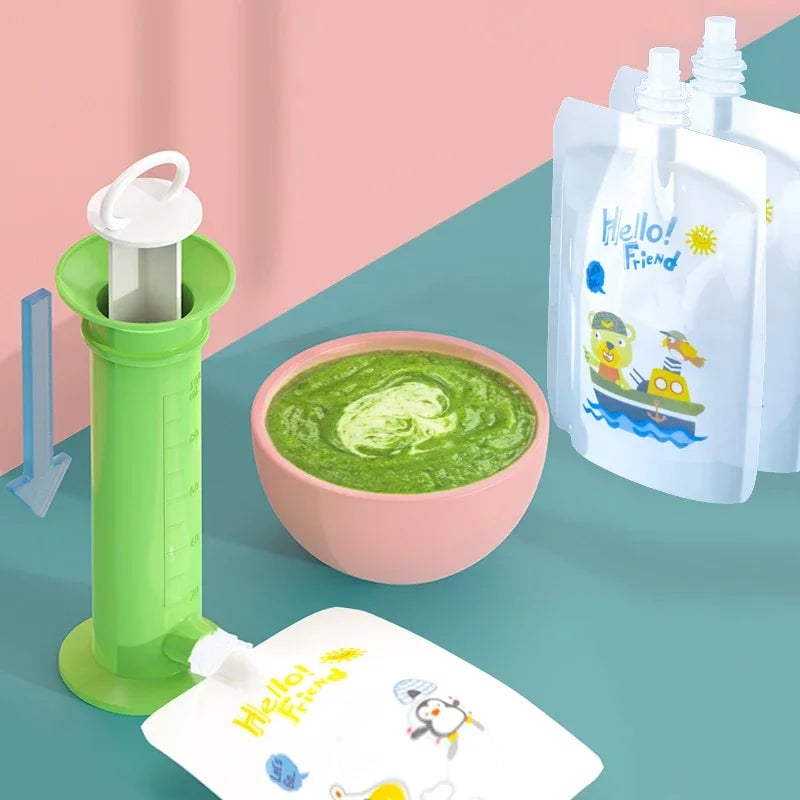 Baby Food Puree Filling Dispenser - Reusable Feeding Pouch Container