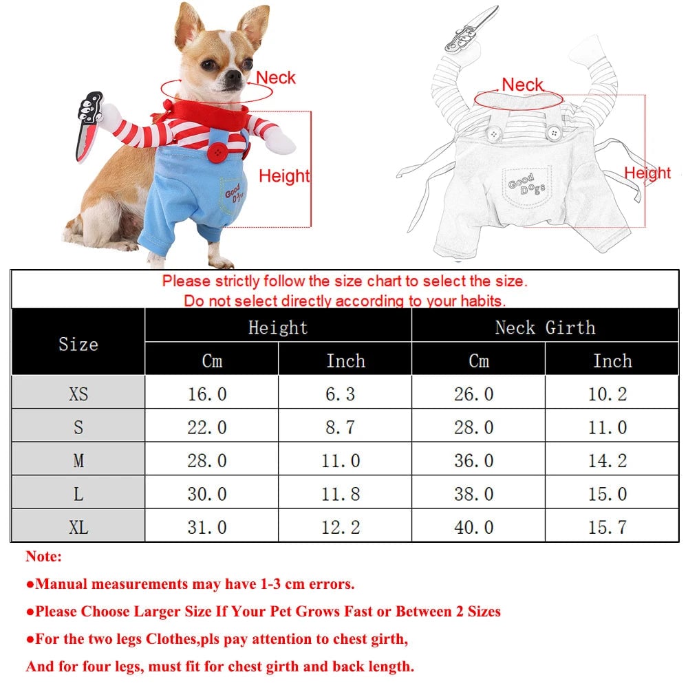 Adjustable Halloween Dog Costume Jumpsuit - Small to Large Sizes