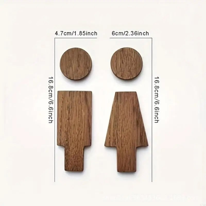 Wood Bathroom Door Signs Men Women Set Toilet Restroom Signage Home