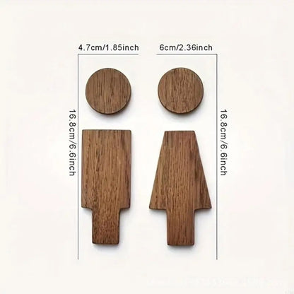 Wood Bathroom Door Signs Men Women Set Toilet Restroom Signage Home