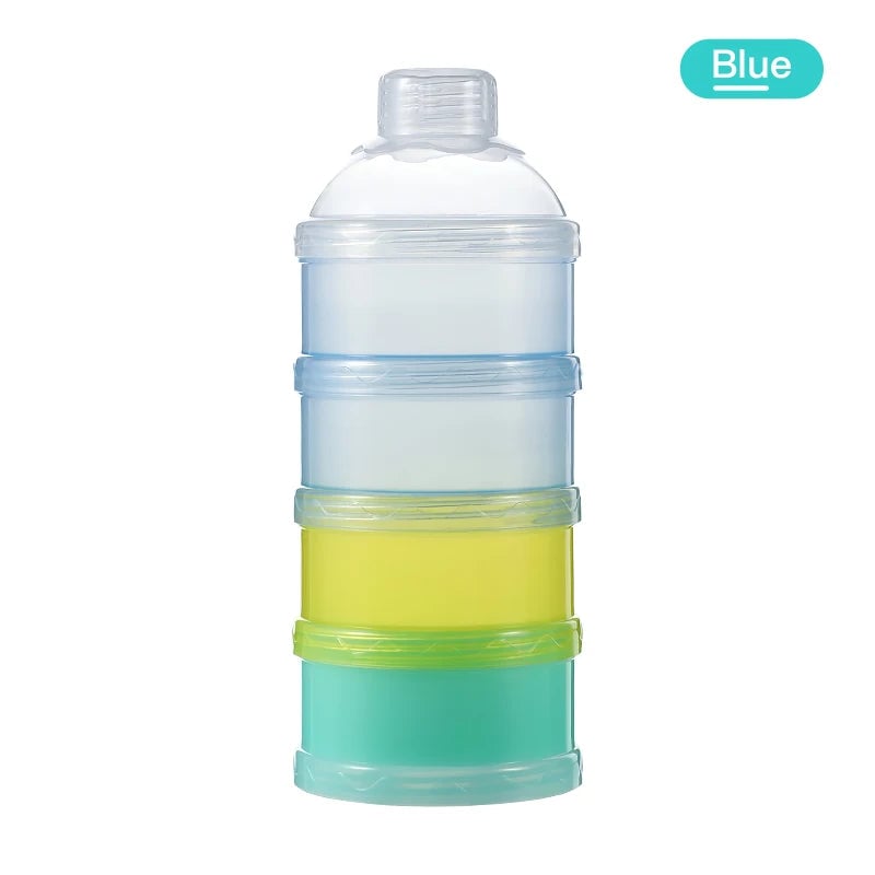 4-Layer Portable Baby Milk Powder Storage Container Food Dispenser