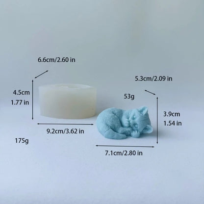 3D Cat Silicone Mould Large Kitten Resin Candle Soap Plaster DIY