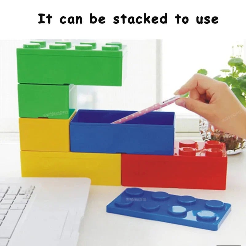 Building Blocks Storage Box - Desktop Organizer for Makeup Jewelry