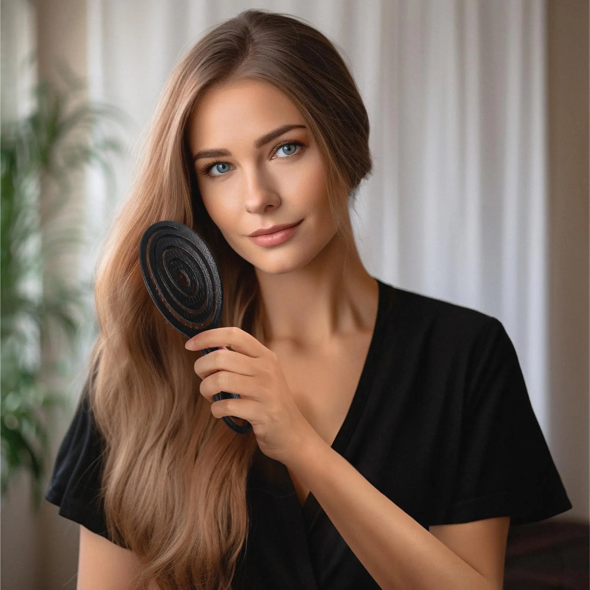 Professional Detangling Hair Brush with Spiral Spring for Curls