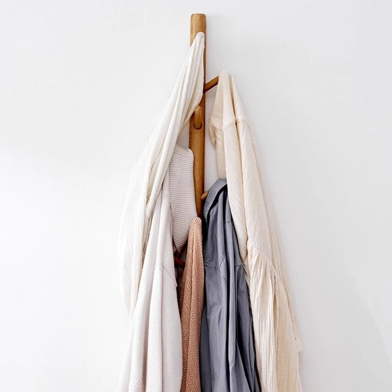 Wooden Branch Tree Design Wall Coat Rack Entryway Organizer Hanger