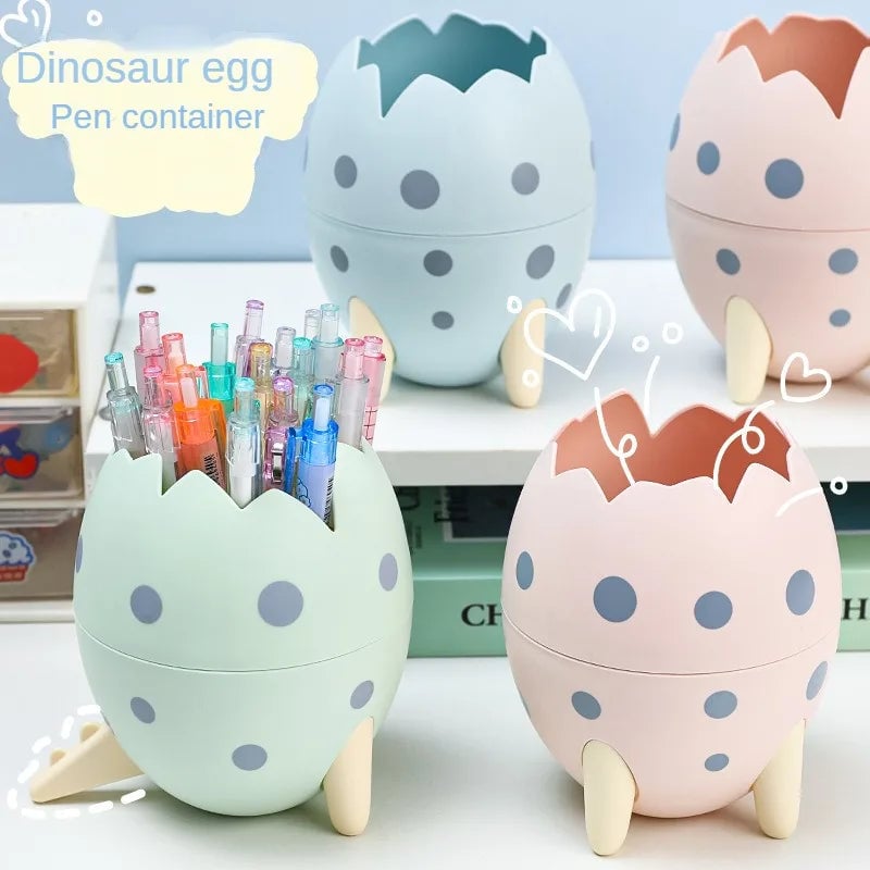Detachable Dinosaur Egg Pen Holder - Desktop Organizer Storage Box