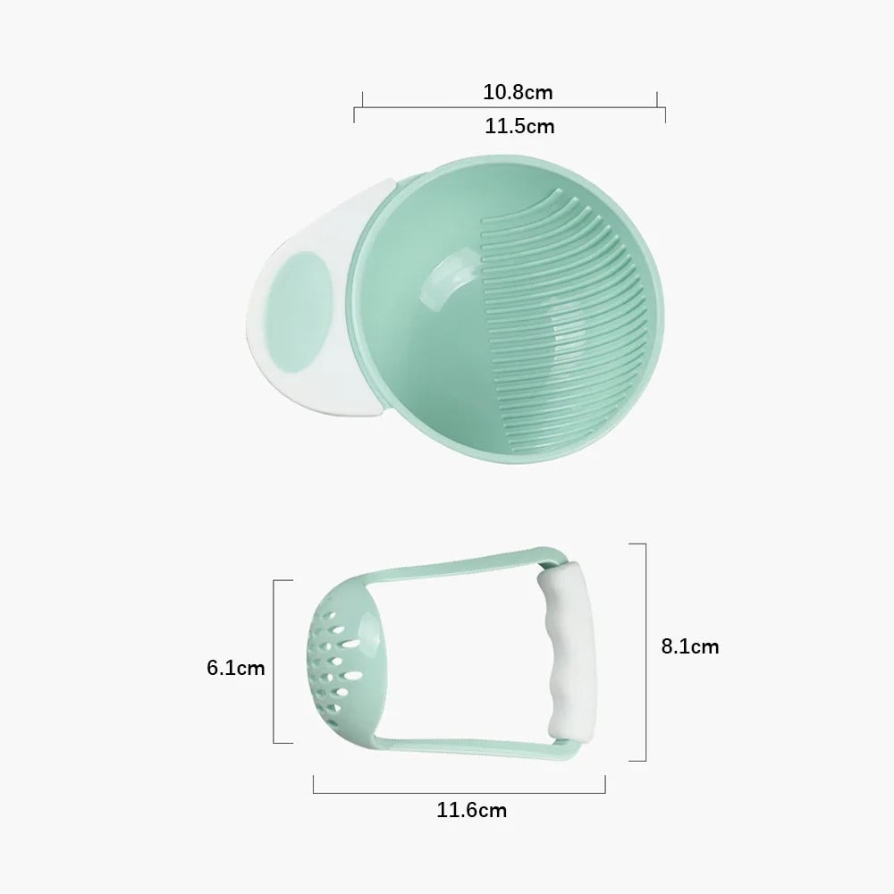 Manual Baby Food Grinder - BPA-Free Fruit Vegetable Processor Tool