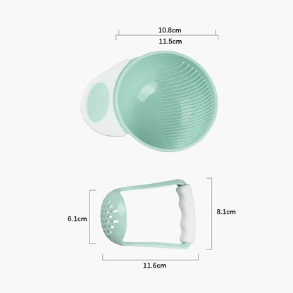 Manual Baby Food Grinder - BPA-Free Fruit Vegetable Processor Tool