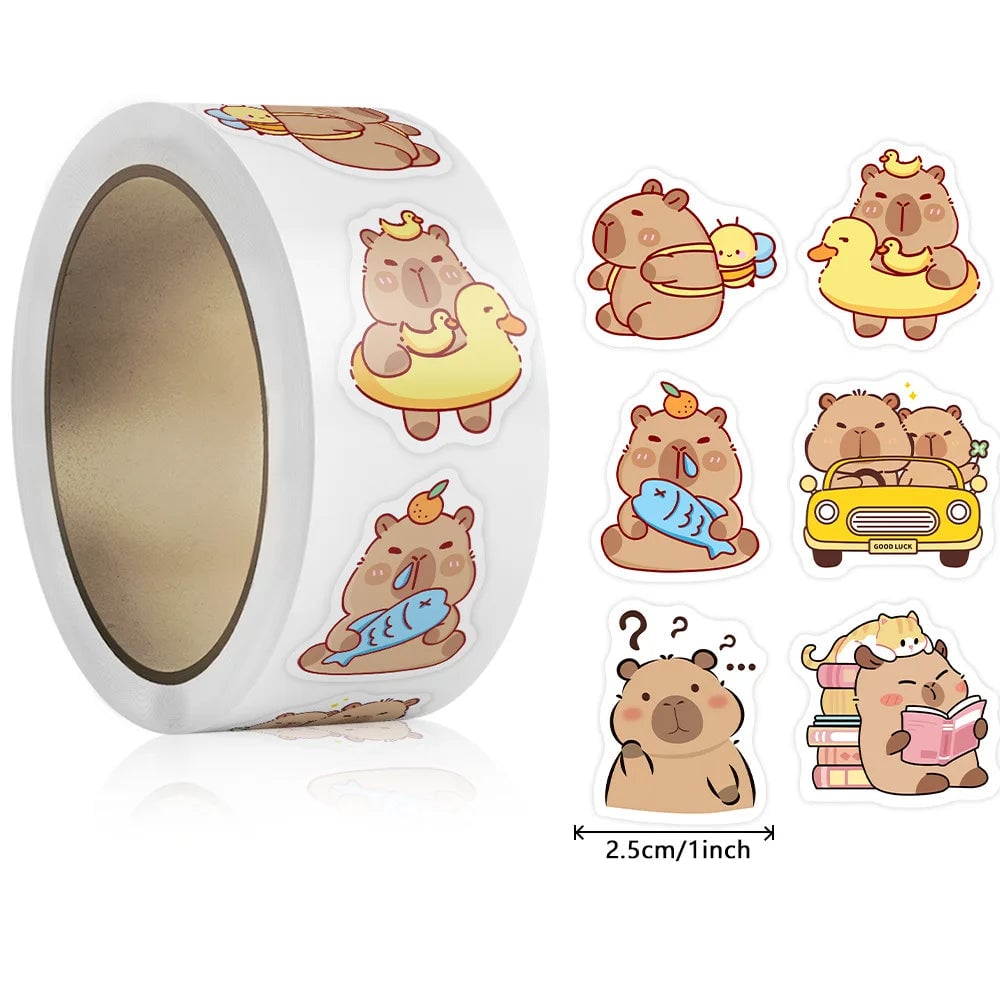 500PCS Capybara Stickers Pack - Waterproof Vinyl Decals Laptop Car