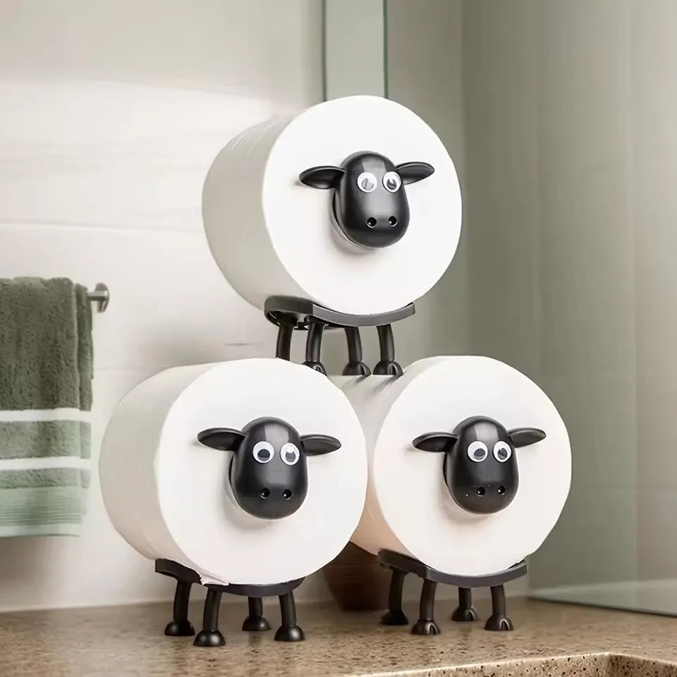 Adorable Sheep-Shaped Toilet Paper Holder - Durable Plastic Home Decor Holiday Party Essentials Toilet Paper Holder
