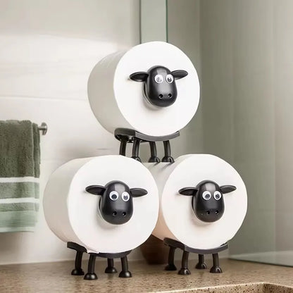 Adorable Sheep-Shaped Toilet Paper Holder - Durable Plastic Home Decor Holiday Party Essentials Toilet Paper Holder