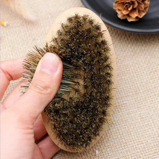 Professional Boar Bristle Wood Handle Beard Shaving Brush Kit