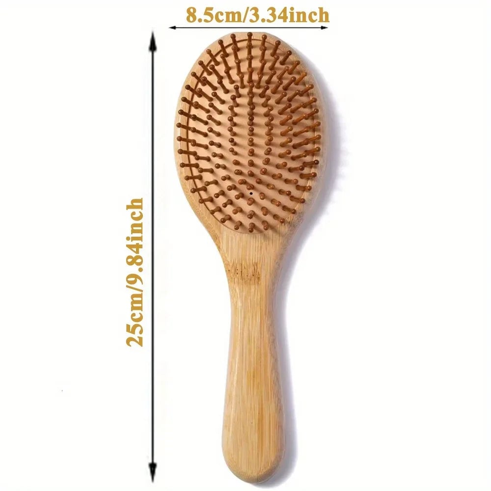 Natural Bamboo Paddle Comb Air Cushion Anti-Static Scalp Massage
