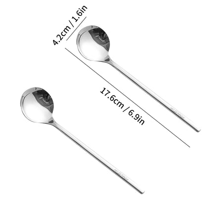 316 Stainless Steel Long Handle Dessert Spoons Set 2/4PCS Coffee