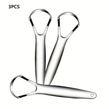 Stainless Steel Tongue Scraper - Adult Oral Care Bad Breath Remover