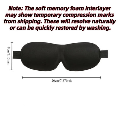 3D Memory Foam Sleep Mask - Soft Blindfold Eye Cover Travel Aid