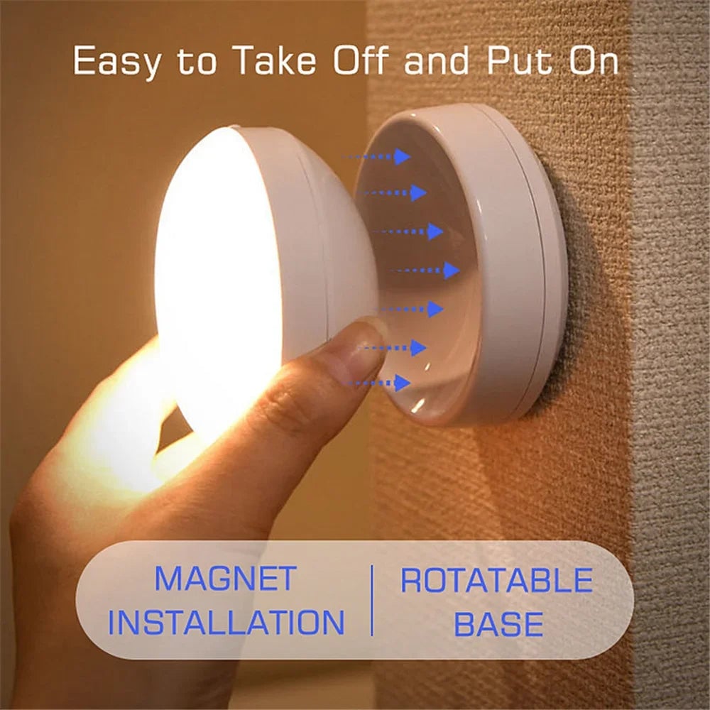 USB Rechargeable LED Motion Sensor Night Light Human Detection