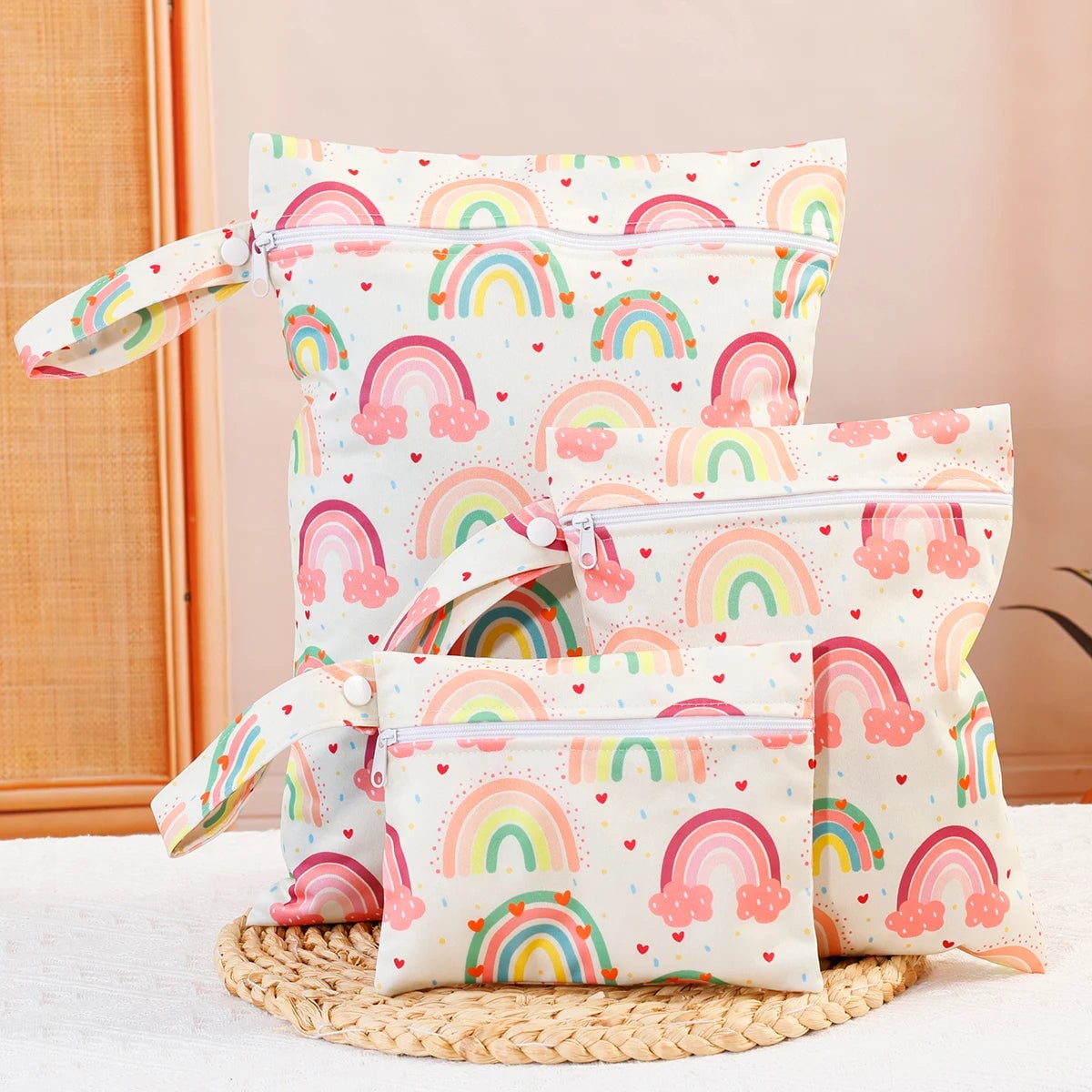 3-Pack Waterproof Wet Dry Bags - Swimsuit & Cloth Diaper Storage