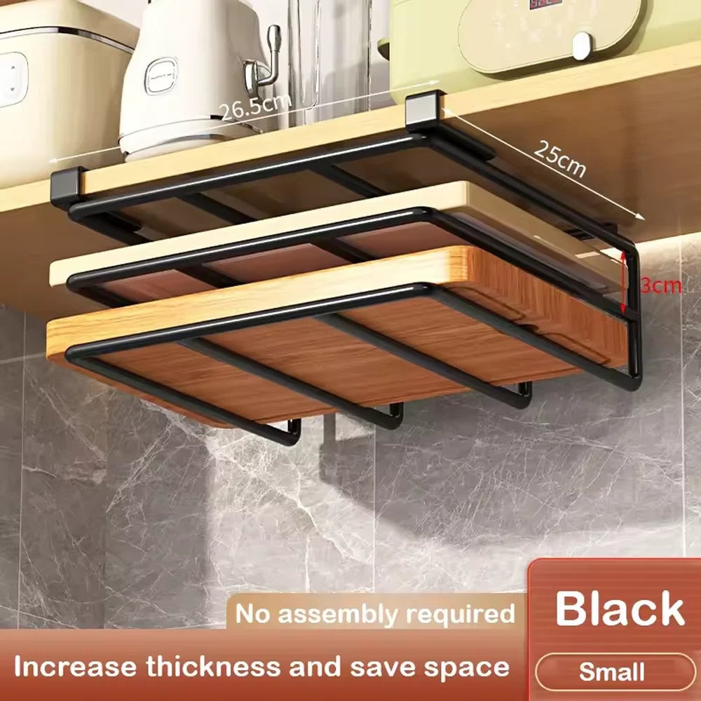 Under Cabinet Hanging Organizer Rack Multi-Hook Kitchen Storage