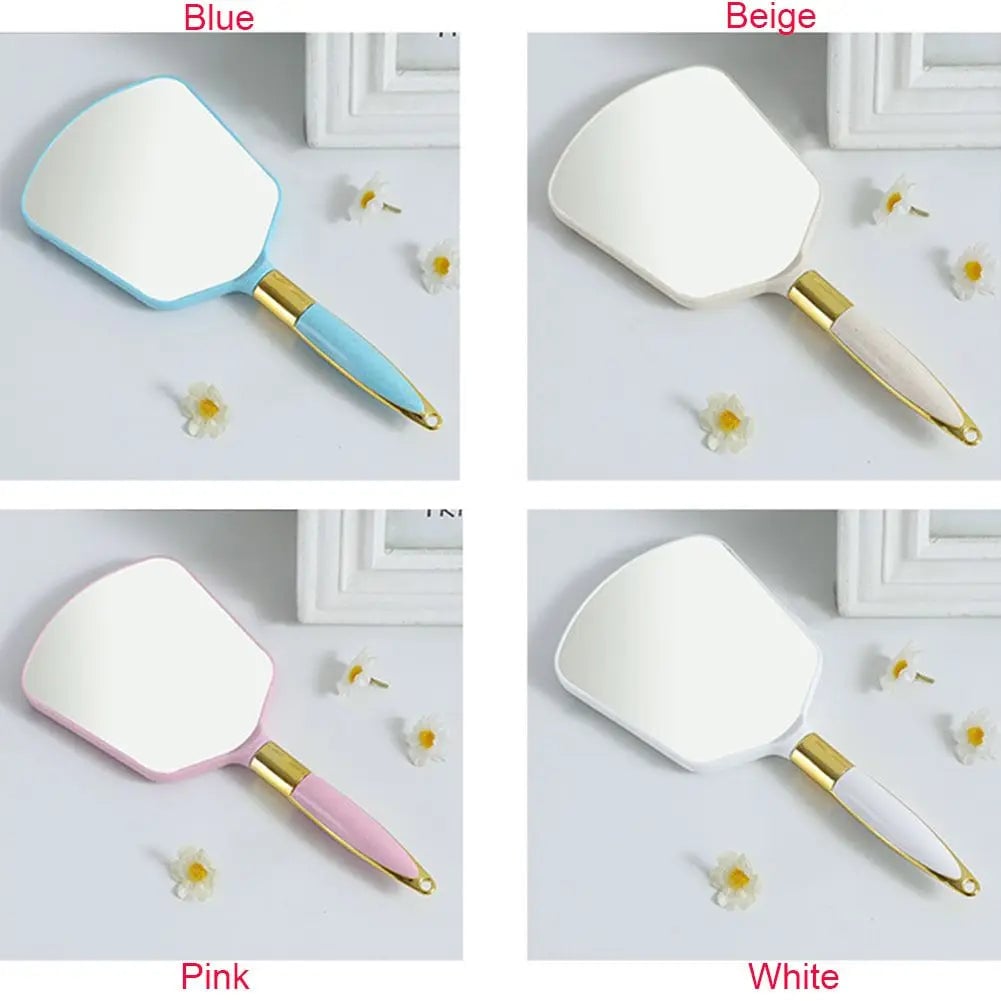 HD Vintage Handheld Makeup Mirror with Handle - Professional Vanity