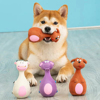 Rubber Teddy Bear Dog Chew Toy - Teeth Cleaning Voice Squeaker