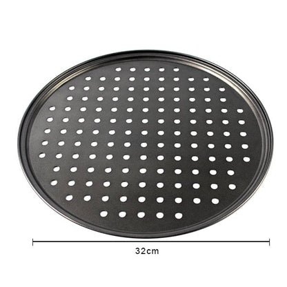 Nonstick Carbon Steel Pizza Crisper Tray - Round Perforated Baking Pan