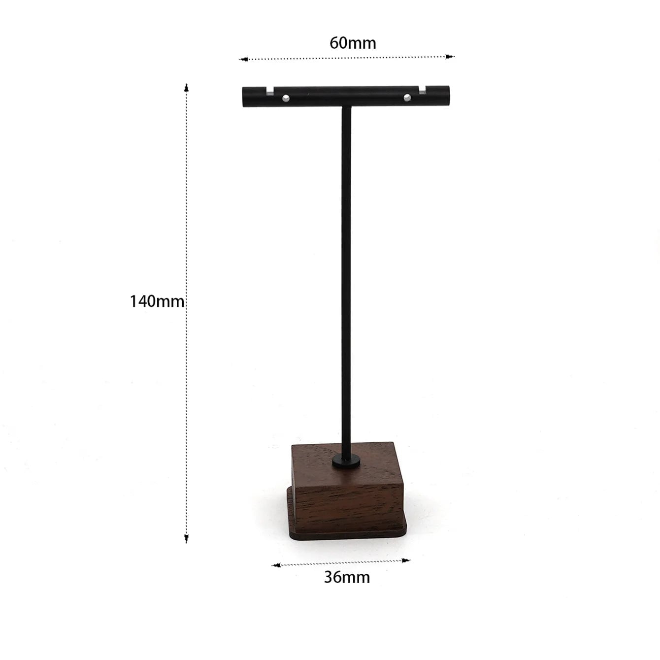 Copper Wood Jewelry Display Stand - Necklace Earrings Organizer