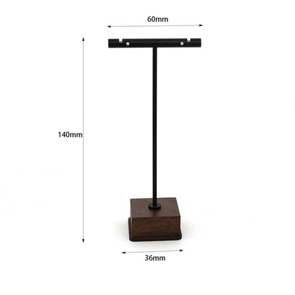 Copper Wood Jewelry Display Stand - Necklace Earrings Organizer