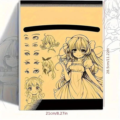 Anime Line Art Drawing Book - 48 Pages Hand-Drawn Outlines Tracing