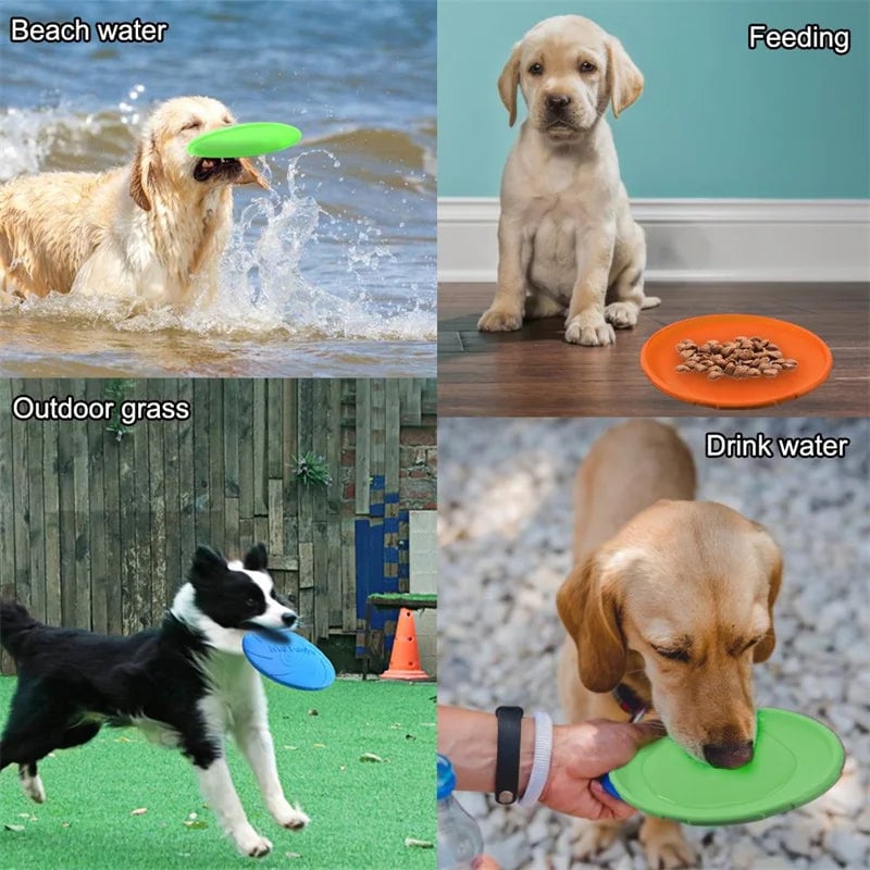 Silicone Flying Disc Dog Training Toy - Outdoor Interactive Pet Play