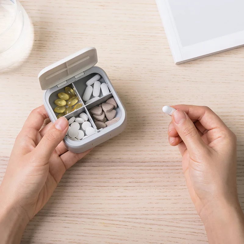3-Compartment Pill Box Organizer Morning Noon Evening Portable