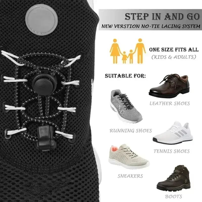Elastic No Tie Shoelaces with Lock - Stretching Sneaker Hiking