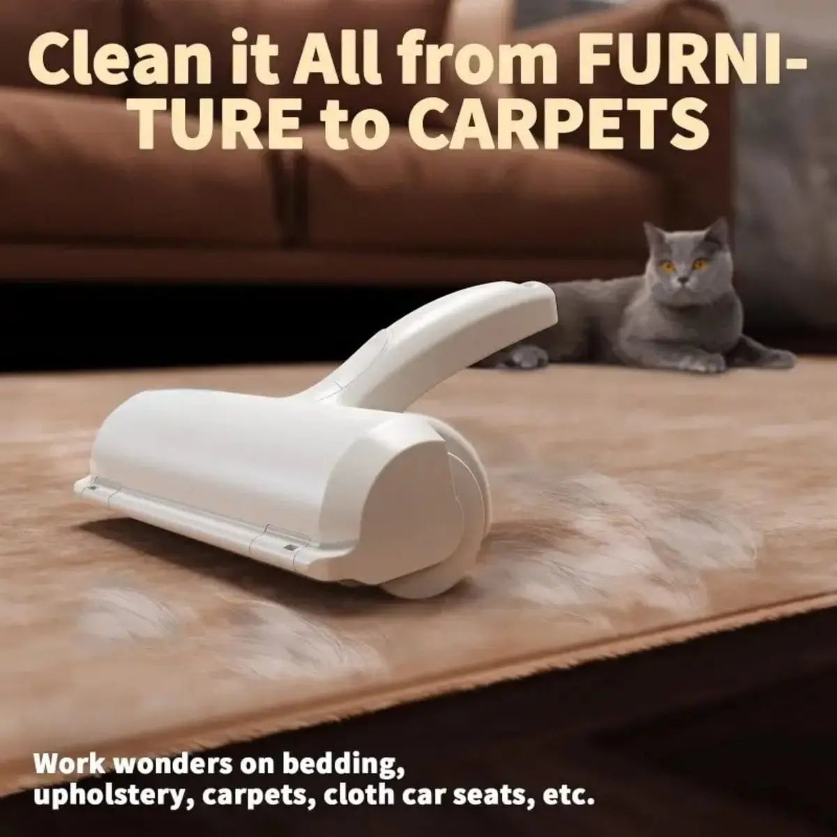 Pet Hair Remover Roller Self-Cleaning Base Dog Cat Fur Tool