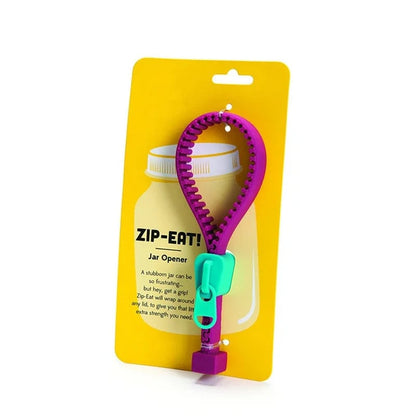 Zipper-Style Silicone Can Opener - Non-Slip Jar & Lid Opener Tool