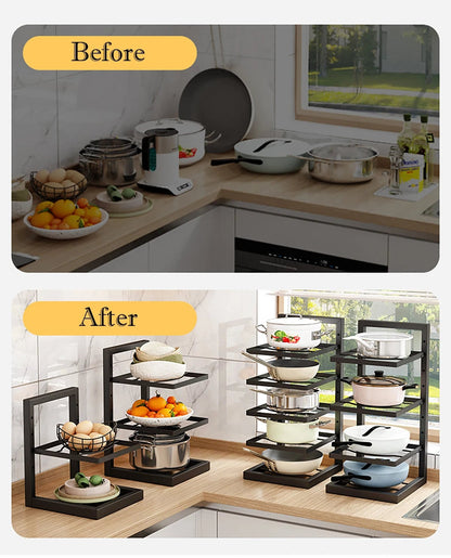 Adjustable Stainless Steel Pot Rack Kitchen Storage Organizer