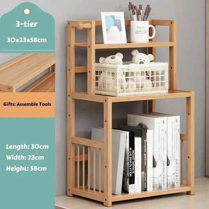 Wooden 3 Tier Bookshelf Storage Shelves Magazine Organizer Rack