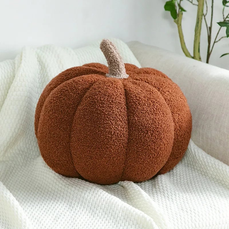 Orange Pumpkin Decorative Throw Pillow - Nordic Plush Sofa Cushion