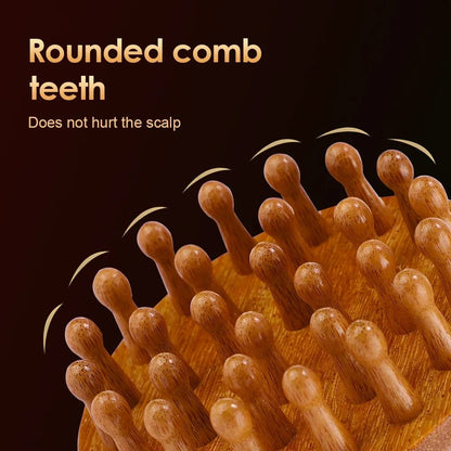 Sandalwood Massage Comb Finger Ring Scalp Meridian Guasha Tool