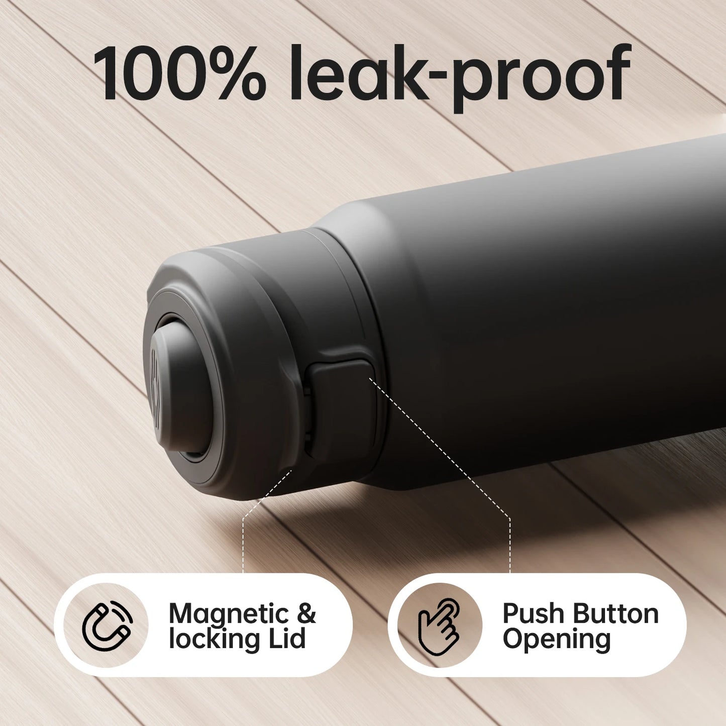 Magnetic Phone Holder Thermos Bottle - Stainless Steel Insulated