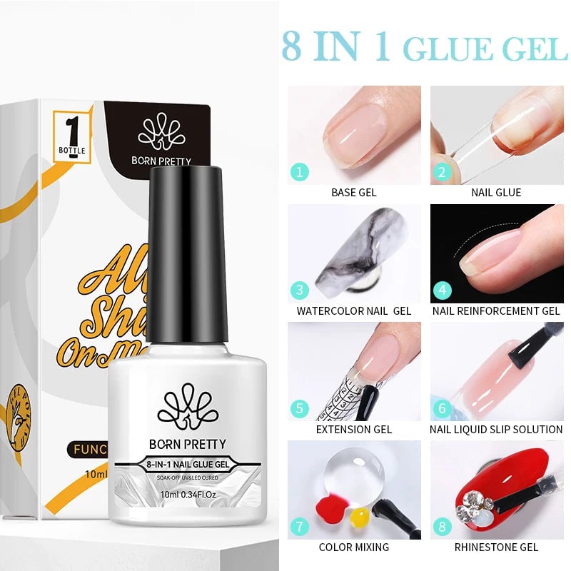 10ml UV LED Base Top Coat Rubber Reinforcement Gel - Soak Off Formula
