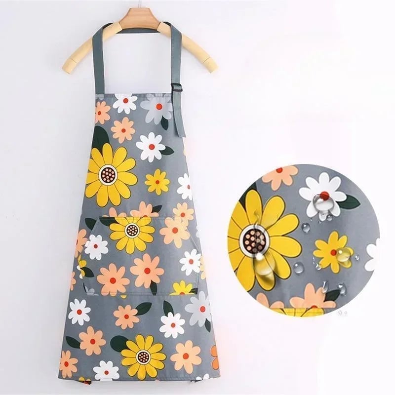 Adjustable Waterproof Kitchen Apron - Coffee Baking Oil Proof