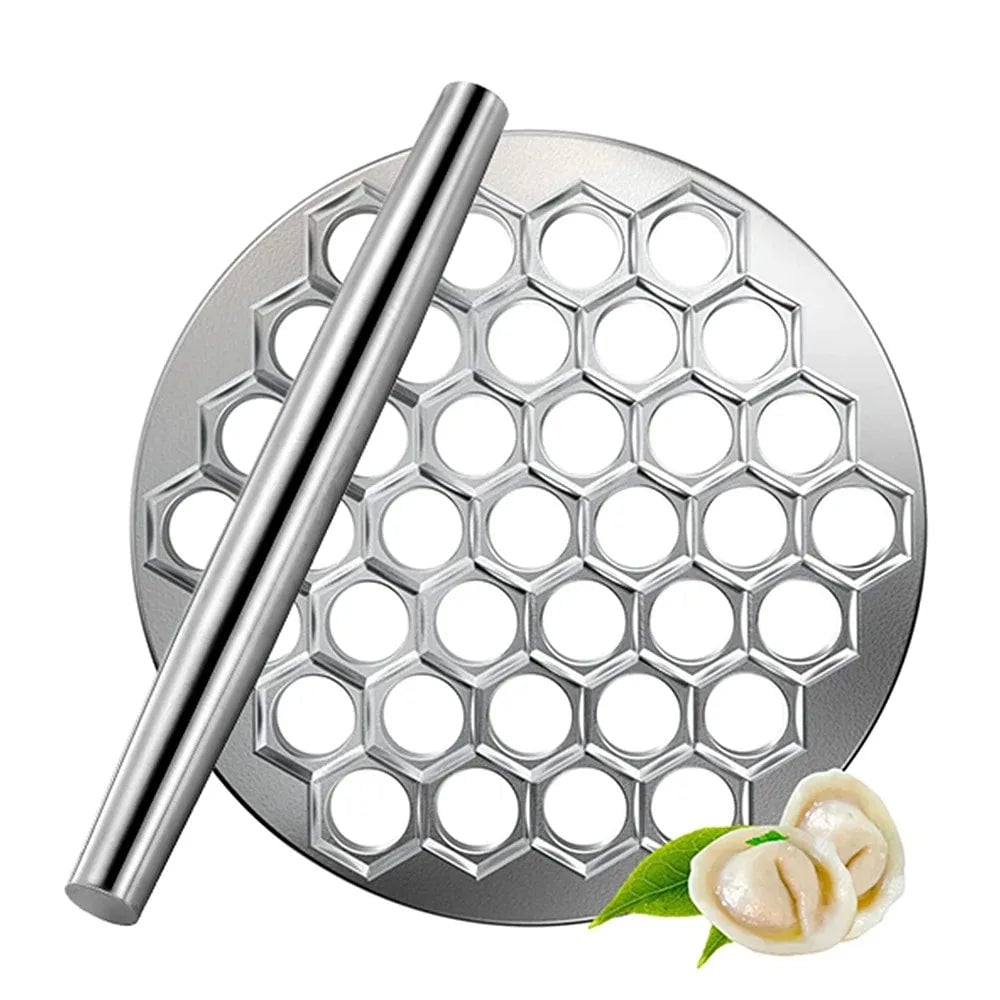 37-Hole Aluminum Pelmeni Dumpling Maker Mold - Russian Ravioli Cutter