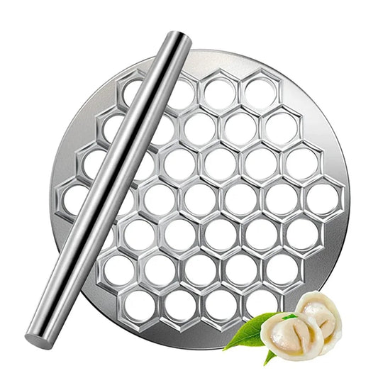 37-Hole Aluminum Pelmeni Dumpling Maker Mold - Russian Ravioli Cutter