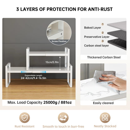 Extendable Under Sink Storage Rack - Multi-Layer Cabinet Organizer