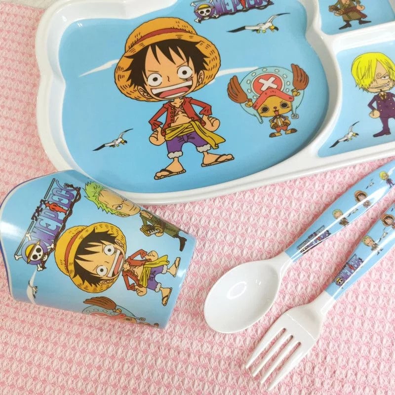 One Piece Luffy 3pc Portable Travel Cutlery Set Dinnerware Kit