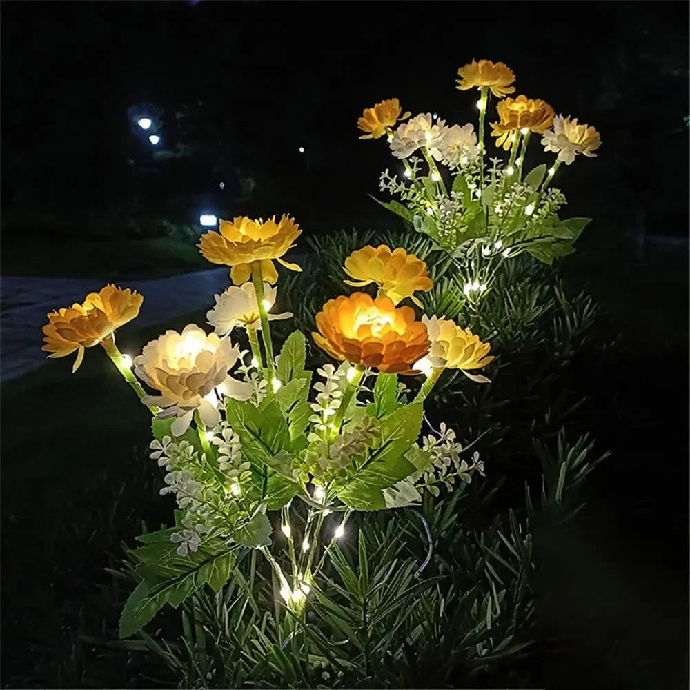 Solar LED Lotus Flower Garden Lights Waterproof Outdoor Patio Decor