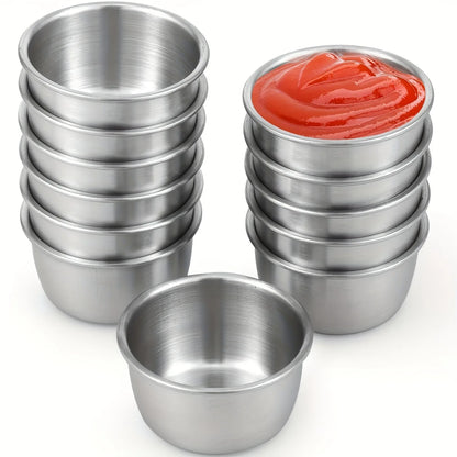 304 Stainless Steel Sauce Dipping Bowls 6/12 Pcs Round Mini Cups