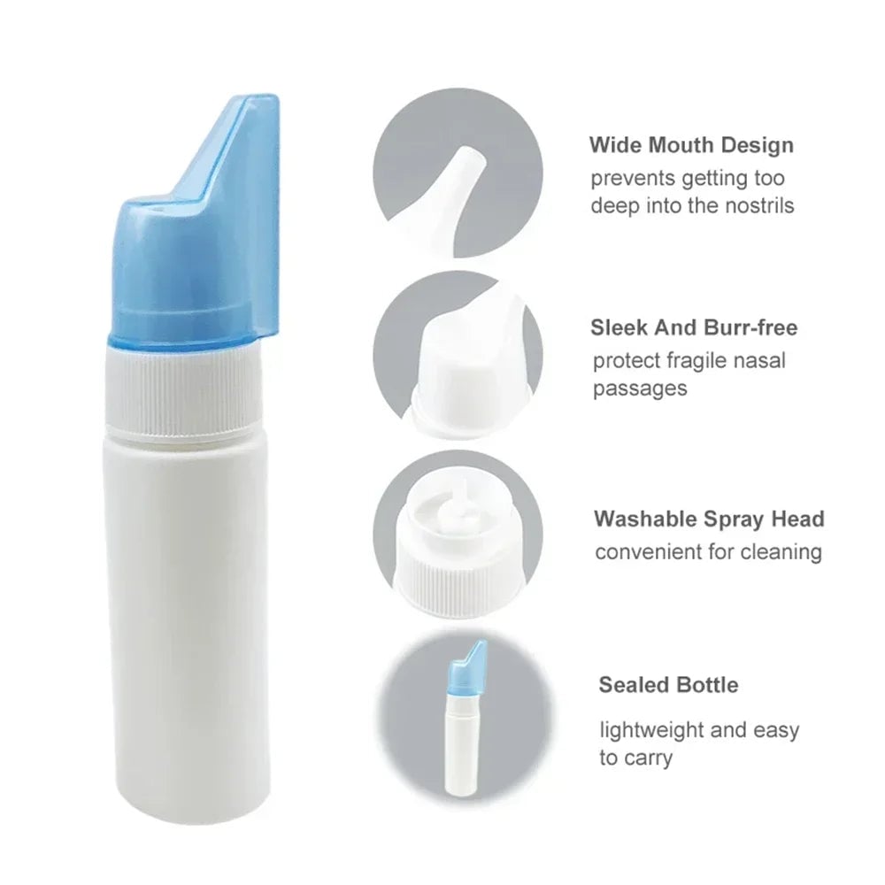 Portable Nasal Irrigator Spray Bottle - Fine Mist Atomizer 200ml