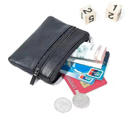 Compact Zipper Coin Purse - Unisex Small Wallet for Change & Cards